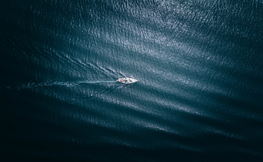 A boat at sunset